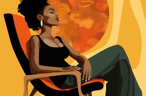 African-American woman sitting manifesting her goals